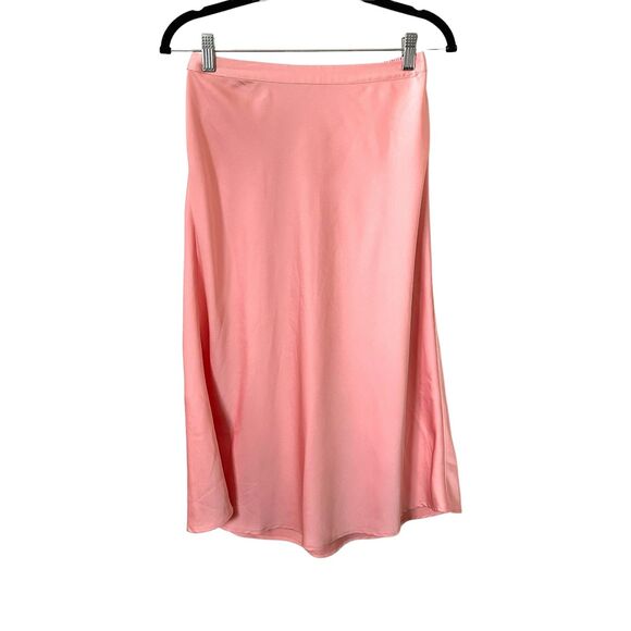 JCREW A-Line Satin-Like Midi Skirt Pink Sz‎ XS - Picture 1 of 4